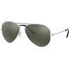 Ray-Ban - Occhiali da sole RB3025 Aviatore, Uomo, Silver