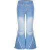 dPois Pantaloni a Campana Bambina Jeans in Denim Gamba LargaElasticizzati Pantaloni a Zampa Elefante Pantaloni Flare Jeans Moda Pantaloni Strappati Autunno Primaverile Azzurro 12 Anni