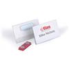 Durable 811619 Porta nome con magnete, aggancio stabile e sicuro, lato inferiore aperto, 40x75 mm, trasparente, confezione da 25 pezzi