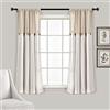 Lush Decor Tenda a pannello per finestra in lino, singola, 101,6 x 114,3 cm (larghezza x lunghezza), in lino, decorazione rustica, blocchi di colore, moderne tende per soggiorno, camera da letto e