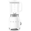 Smeg, Frullatore da Tavolo BLF03WHEU 1,5 L, 4 Livelli di Velocità, 4 Funzioni Smoothie, Pulse, Tritaghiaccio e Auto-Pulizia, Blocco Motore e Tappo Dosatore, Base Antiscivolo, 800W, Bianco
