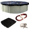 Winter Block Rete per foglie per piscine fuori terra, adatta per piscine rotonde da 28 m, resistente, in polietilene intrecciato con bordo rinforzato, leggera e facile da riporre, LN28R