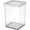 Rotho Loft Scatola Quadrata con Coperchio e Guarnizione, Plastica (SAN) senza BPA, Trasparente/Bianco, 1 L, 10.0 x 10.0 x 14.2 cm