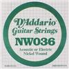 D'ADDARIO NW036 CORDA SINGOLA PER CHITARRA ACUSTICA/ELETTRICA