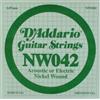 D'ADDARIO NW042 CORDA SINGOLA PER CHITARRA ACUSTICA/ELETTRICA