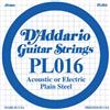 D'ADDARIO PL016 CORDA SINGOLA PER CHITARRA ACUSTICA/ELETTRICA