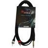 EXTREME 1JS2R3 CAVO AUDIO DI SEGNALE SCHERMATO 1 JACK STEREO 1/4" 6.3mm - 2 CONNETTORI RCA MASCHIO LUNGHEZZA 3 METRI
