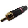 NEUTRIK REAN NYS373-2 CONNETTORE 2 POLI RCA MASCHIO NERO ANELLO ROSSO