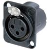 NEUTRIK NC3FD-LX-B PRESA A PANNELLO CONTATTI DRITTI CONNETTORE XLR POLI - 3 NERO 1 PEZ