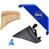 HORA FLAUTO DI PAN SOLIST CONTRALTO IN SOL MADE IN EUROPE + BORSA 12 CANNE LA1-MI3 IN ACERO FORMA CURVA ORNAMENTO BASSO INTAGLIATO EX-DEMO
