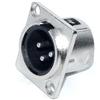 EXTREME CONNETORE XLR VOLANTE MASCHIO A PANNELLO 3 POLI COLORE ARGENTO