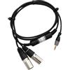 PRONOMIC ANE10-1.5JX CAVO CON ELIMINATORE DI RUMORE DA MINI JACK STEREO 3.5MM A 2 X XLR MASCHI