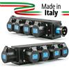 EXTREME POWERBOX NERO CIABATTA ALIMENTAZIONE PALCO MADE IN ITALY SPIA RETE INGRESSO SPINA 16A 3P USCITE 5 PRESE 16A 3P+N+T