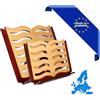 HORA LEGGIO IN LEGNO DA TAVOLO SMALL BOOK MADE IN EUROPE IN MOGANO DESIGN LIBRO CON PAGINE INCLINAZIONE REGOLABILE