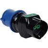 FANTON 78090-E ADATTATORE DI CORRENTE DA SPINA CEE A PRESA SCHUKO TRIVALENTE + 2 PRESE BIPASSO