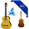HORA CHITARRA CLASSICA 4/4 MADE IN EUROPE VERSIONE SPAGNOLA DOPPIO MASSELLO TOP ABETE MASSELLO FONDO-FASCE ACERO MASSELLO ROSETTA INTARSIATA MANICO ACERO TASTIERA PALISSANDRO SCALA 650MM