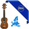 HORA UKULELE SOPRANO MADE IN EUROPE CORPO IN MOGANO MASSELLO TASTIERA IN PALISSANDRO ROSETTA DECORATA