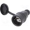 PCE-2511-S PRESA SCHUKO 16A 3P (1P+N+T) 250V IP44 3 POLI FEMMINA NERA SAFETY PLUG EU/B/F