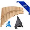 HORA FLAUTO DI PAN SOLIST CONTRALTO IN SOL MADE IN EUROPE + BORSA 18 CANNE SOL1-DO3 IN ACERO FORMA CURVA ORNAMENTO INTAGLIATO