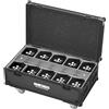 SHEHDS KIT FLIGHT CASE + 10 ARCHITETTURALI LED 6 x 18 WATT RGBWYP A BATTERIA RICARICABILE DMX CONTROLLO APP MASTER SLAVE WIRELESS