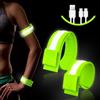 Ainiv 2pz LED Bracciale, 7 Colori Fascia da Braccio A LED di Ricarica USB, 3 modalità di Illuminazione, Luci Braccialetti Sportivi Luminosi Adatto per Ciclismo, Jogging, Escursionismo,Running, Rosa