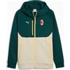 Puma Ac Milan Puma Giacca Felpa Cappuccio Verde Beige Cotone Felpato 2025 26