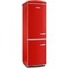 Severin Frigorifero Congelatore combinato Total NoFrost, Posa libera, Larghezza 60 cm, 315 L, Classe E, Veggibox inclusa, Retrò, Rosso, RKG 8887