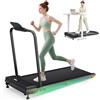 UREVO Tapis Roulant Pieghevole con Inclinazione 9%, Modalità HIIT One-Touch, Manubrio di Sicurezza,Tapirulan Salvaspazio Per Camminata o Corsa in Casa/Ufficio, Nessun Montaggio