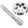 Unifizz Set di maschi e matrici metriche M15 x 1 mm, filettatura a macchina con filiera rotonda, kit per riparazione di dadi e bulloni