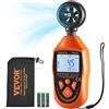 VEVOR Anemometro Portatile da -10-45℃ Misuratore di Velocità del Vento Temperatura Flusso d'Aria, Misuratore di Velocità del Vento Digitale con Display Retroilluminato LED Portatile, Anemometro Vento