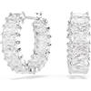 SWAROVSKI ORECCHINI A CERCHIO MATRIX BIANCO