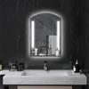 kleankin Specchio per Bagno con Luce LED Regolabile a 3 Colori e Mensola in Vetro, Specchio con Luci in Alluminio e Vetro Temperato, IP44, 50x12x70 cm, Argento