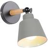 TOKIUS Applique da parete Interno Vintage Lampada da parete Moderno Applique Industrial E27 Lampadari e Plafoniere Cucina regolabile 180 gradi 60W (Grigio, Senza interruttore -1 pezzo)