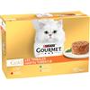 Gourmet Gold Tortini 24 x 85 g - Mix Carne e Pesce (6x Pollo, 6x Manzo, 6x Tonno, 6x Salmone)