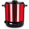 Navaris Macchina per conserva elettrica 1800W - Pentola conserve 27l con rubinetto - Bollitore distributore bevande calde in acciaio inox - rosso