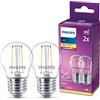 Philips Lampadina LED Sfera Filamento, 2 Pezzi, Equivalente a 25W, Attacco E27, Luce Bianca Calda, non Dimmerabile