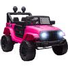 HOMCOM Buggy elettrico per bambini da 12 V, 5 Km/h Max. con radiocomando, Effetti luminosi e sonori 100x65x72 cm, Rosa | Aosom Italy