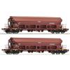 ROCO 6600125 Scala HO Set due Carri tramoggia a carrelli con tetto apribili DR