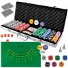 Set Valigetta Poker 500 Chip Fiches Alluminio 2 Mazzi Texas Hold'em Blackjack