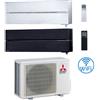Mitsubishi Climatizzatore Condizionatore Mitsubishi Kirigamine Style Wifi R32 Bianco Perla e Nero Dual Split Inverter 12000 + 18000 BTU con U.E. MXZ-3F54VF Classe A+++/A++