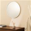 Navaris Specchio Rotondo da Parete Argento - Specchio da Parete Mobile Ingresso - Specchio Bagno Arredamento Casa - Cornice Alluminio - 60 x 60 cm