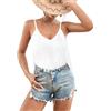 Ella Lust Cowgirl - Body da donna con frange - Western Country Concert Outfits Boho nappa tuta rave festival top pagliaccetto, bianco, Large