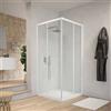 OGOMONDO Misure 76.5-79.5x116.5-119.5xh185 cm Trasparente, CONFEZIONE 1 *** Box cabina doccia angolare con due ante scorrevoli in cristallo temprato trasparente