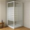 OGOMONDO Misure 76.5-79.5x96.5-99.5xh185 cm Serigrafato Dx, CONFEZIONE 1 *** Box doccia corner due ante cristallo serigrafato temperato