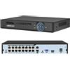 Global Security Shop Videoregistratore NVR 16CH 4K 8MP PoE H.265 con Rilevamento Viso AI e Notifiche