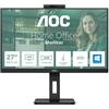 Aoc Monitor 27" ( IPS 2K 1440p QHD 75Hz ) Pivot con Webcam Black Q27P3QW
