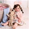 BABESIDE Bambole Reborn Femmina - 20 Pollici 50 cm Bambola Realistica con Capelli Lunghi e Corpo in Tessuto Morbido, Con Abito e Accessori, Regalo per Bambini dai 3 Anni in Su