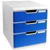 EXACOMPTA Cassettiera Modulo A4 - 28,8 x 32 x 35 cm - 3 cassetti - grigio-blu - Exacompta (unità vendita 1 pz.)