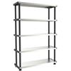 TERRY Scaffale - 5 ripiani - 119 x 45 x 185 cm - PPL -metallo - grigio-nero - Terry (unità vendita 1 pz.)