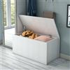 Dmora Baule Miltonia 45x90x45h cm Bianco Chiusura Soft Close Peso Supportato 40 kg, Materiale Piano in Legno Nobilitato Made in Italy